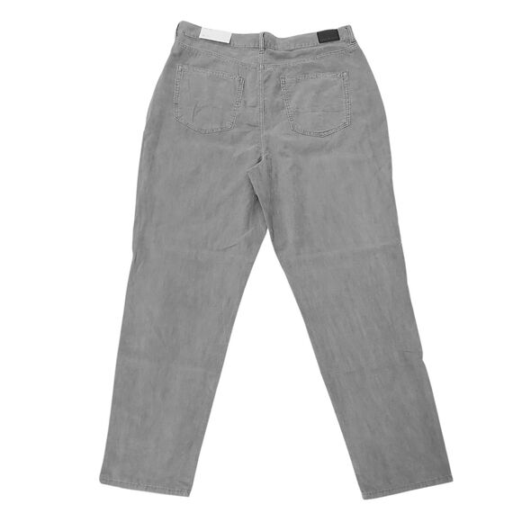 American Eagle Corduroy Mom Jean Womens 16 Long Gray Pleated Soft 100% Cotton - Picture 6 of 12